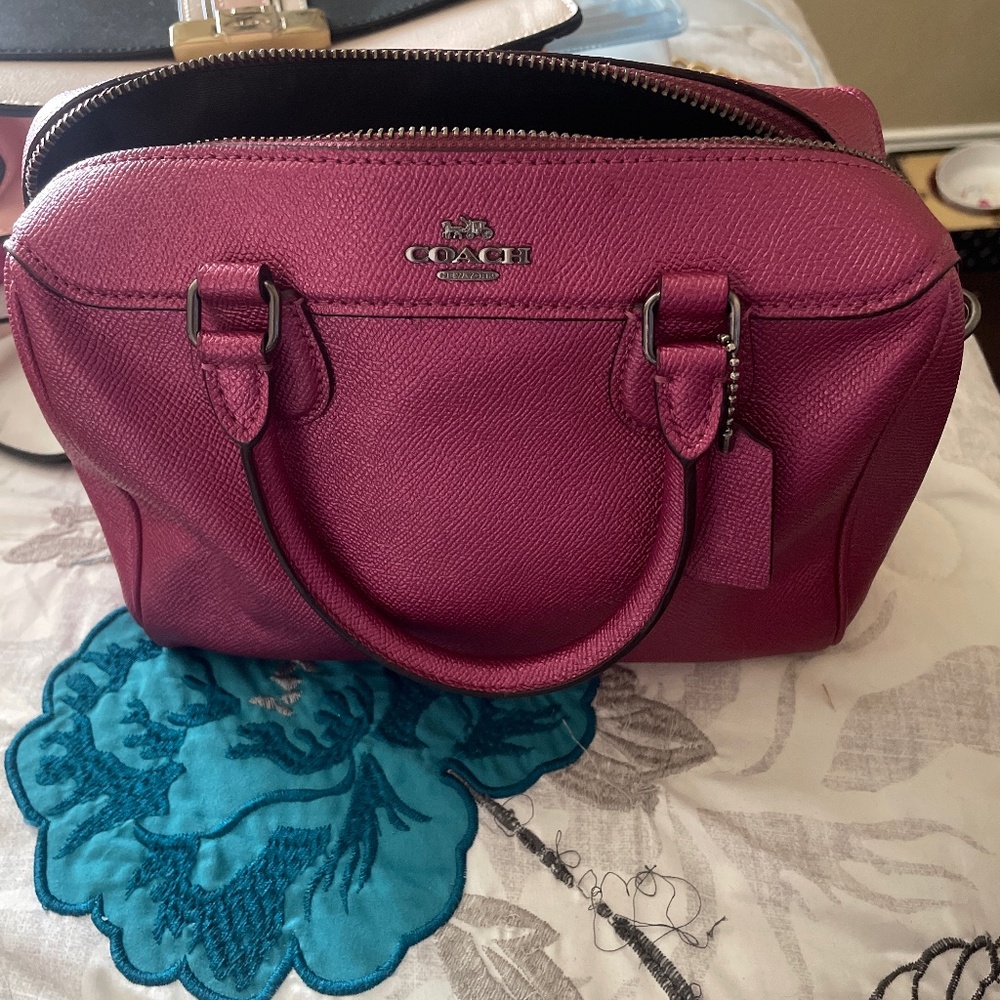 fuschia coach purse